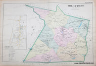 Genuine-Antique-Hand-Colored-Map-Plate-42---Millstone-Township-NJ--1889-Chester-Wolverton-Maps-Of-Antiquity