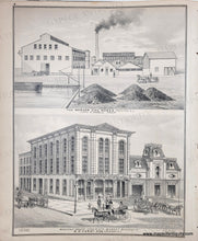 Load image into Gallery viewer, Antique illustration of industrial buildings and a factory with smokestack, labeled 'The Mercer Zinc Works, Inc.'
