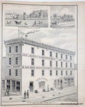 Load image into Gallery viewer, Antique illustration of a building and stationery business.
