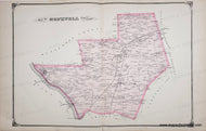 Antique Map of Hopewell Township with original color pink outline on a white background