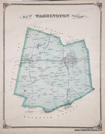 Antique map of Washington Township, with original blue-green color