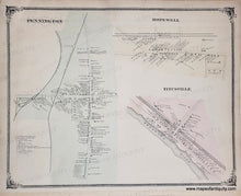 Load image into Gallery viewer, Antique map of Pennington, Hopewell, and Titusville with detailed layout and labels.
