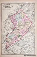 Genuine-Antique-Map-Topographical-Map-of-Warren-Co-New-Jersey--1874-Beers-Maps-Of-Antiquity