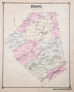 Genuine-Antique-Map-Hope-Warren-Co-NJ--1874-Beers-Maps-Of-Antiquity