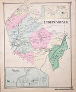 Genuine-Antique-Map-Independence-Warren-Co-NJ--1874-Beers-Maps-Of-Antiquity