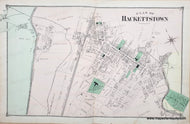 Genuine-Antique-Map-Plan-of-Hackettstown-Warren-Co-NJ--1874-Beers-Maps-Of-Antiquity