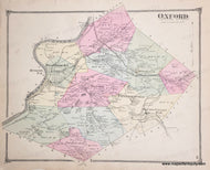 Genuine-Antique-Map-Oxford-Warren-Co-NJ--1874-Beers-Maps-Of-Antiquity