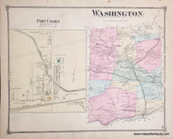 Genuine-Antique-Map-Washington-Warren-Co-NJ--1874-Beers-Maps-Of-Antiquity