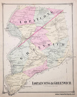 Genuine-Antique-Map-Lopatcong--Greenwich-Warren-Co-NJ--1874-Beers-Maps-Of-Antiquity