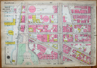 Antique-Printed-Color-Map-Plate-144---Part-of-Section-7-United-States-Northeast-1916-Bromley-Maps-Of-Antiquity-1900s-20th-century
