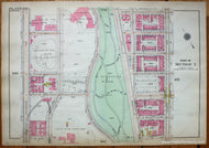 Antique-Printed-Color-Map-Plate-150---Part-of-Section-7-United-States-Northeast-1916-Bromley-Maps-Of-Antiquity-1900s-20th-century