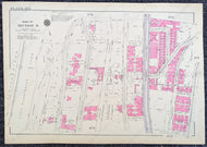 Genuine-Antique-Printed-Color-Map-Plate-176---Part-of-Section-8-United-States-Northeast-1930-Bromley-Maps-Of-Antiquity-1800s-19th-century