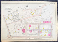 Genuine-Antique-Printed-Color-Map-Plate-183---Part-of-Section-8-United-States-Northeast-1916-Bromley-Maps-Of-Antiquity-1800s-19th-century