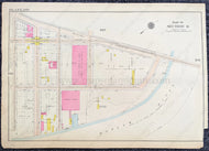 Genuine-Antique-Printed-Color-Map-Plate-190---Part-of-Section-8-United-States-Northeast-1916-Bromley-Maps-Of-Antiquity-1800s-19th-century