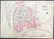 Genuine-Antique-Printed-Color-Map-Plate-191---Part-of-Section-8-United-States-Northeast-1930-Bromley-Maps-Of-Antiquity-1800s-19th-century