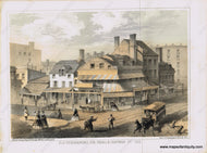 Genuine-Antique-Print-Old-Storehouses-Cor-Pearl-&-Chatham-Street-1861-1863-Valentines-Manual-Maps-Of-Antiquity