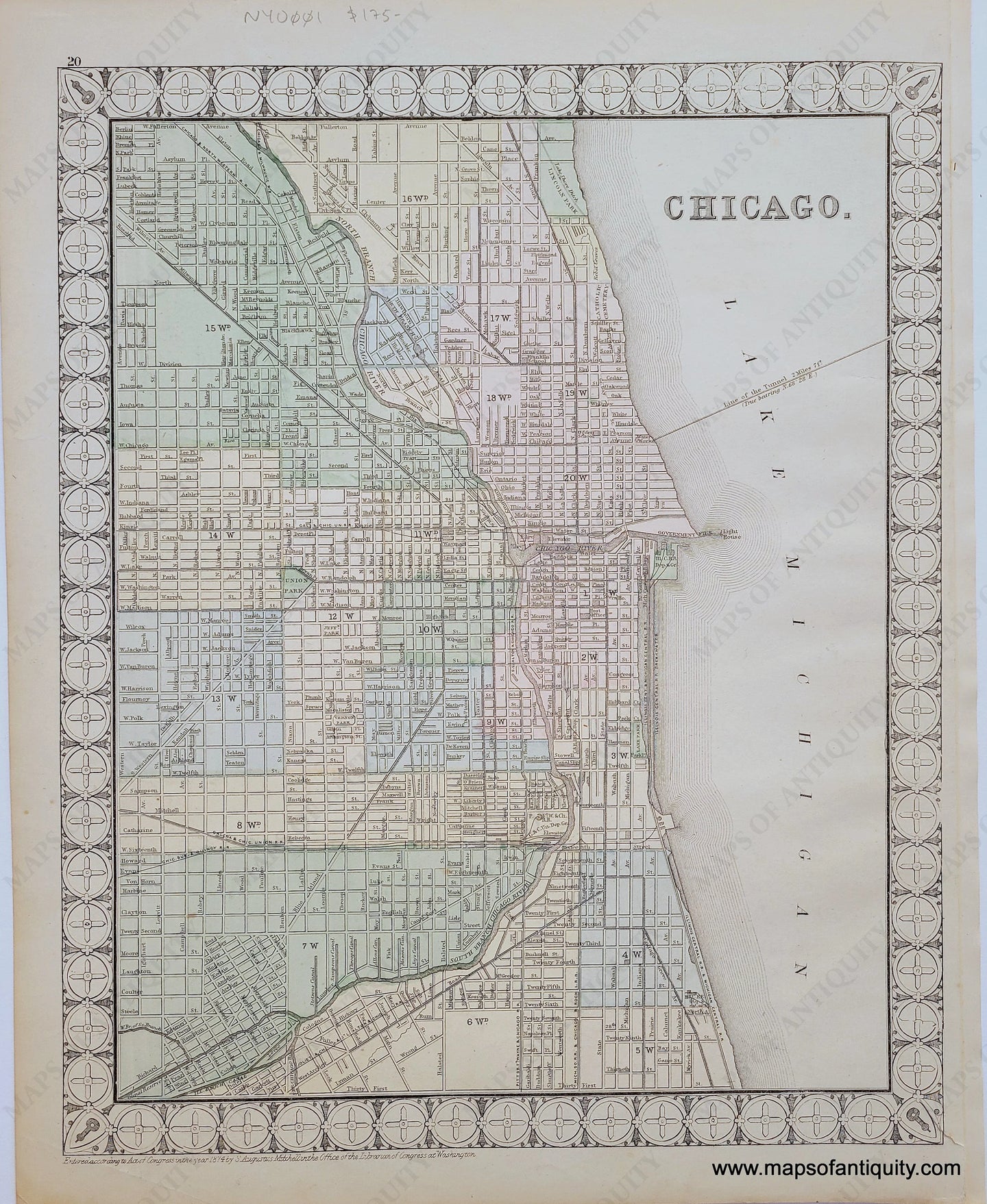 1874 - Double-Sided Page Of Maps: Chicago / County Maps The State New York Jersey Maryland And