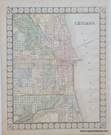 1874 - Double-Sided Page Of Maps: Chicago / County Maps The State New York Jersey Maryland And