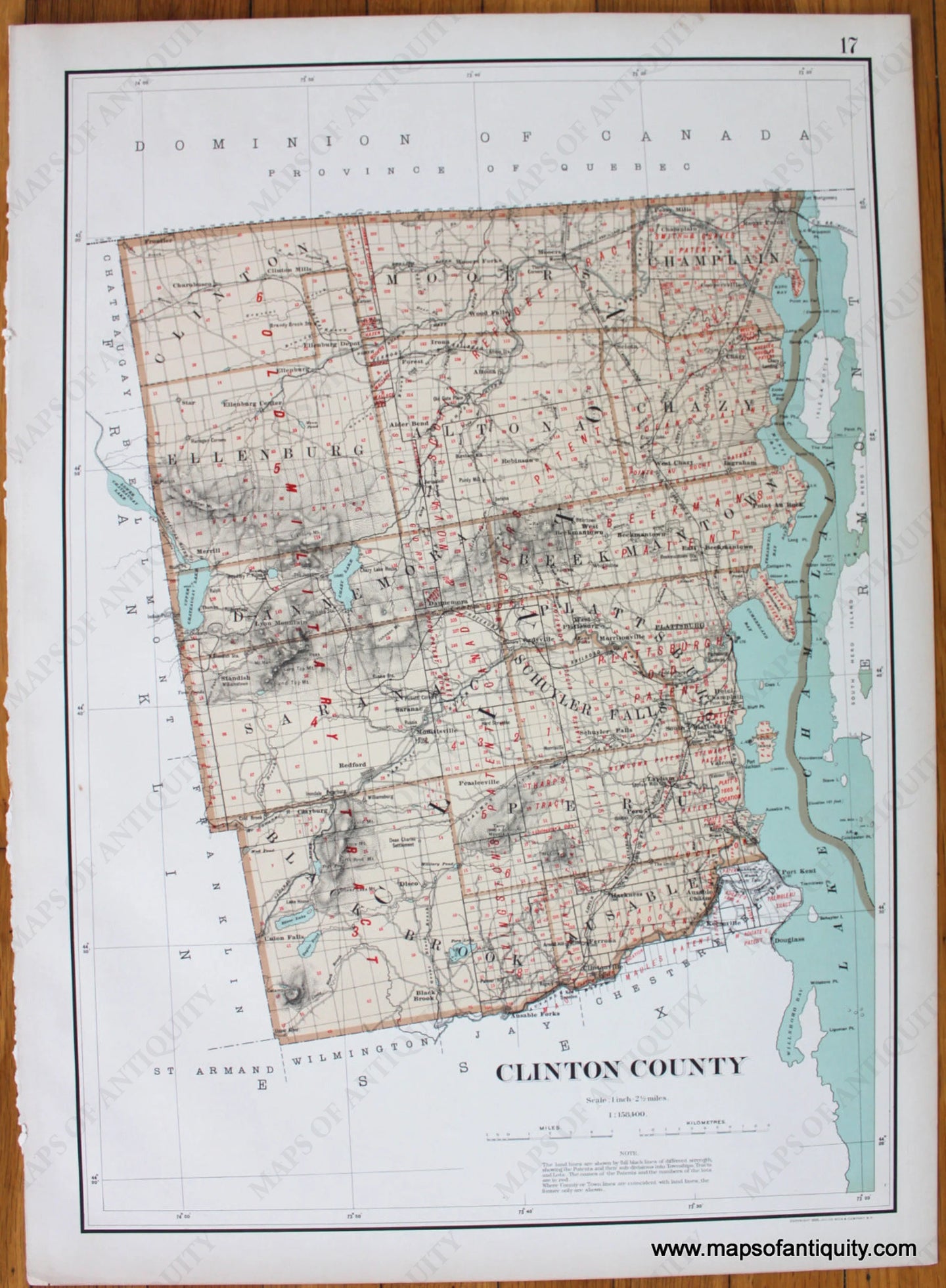 Antique-Map-Topographic-Map-of-Clinton-County-NY.