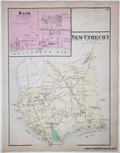 Load image into Gallery viewer, 1873 - Double-sided page: Town of Flatbush, New York, verso Bath, New Utrecht, Bayridge - Antique Map
