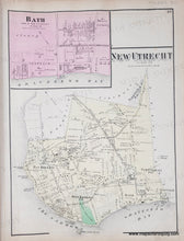 Load image into Gallery viewer, 1873 - Double-sided page: Town of Flatbush, New York, verso Bath, New Utrecht, Bayridge - Antique Map
