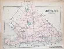 Load image into Gallery viewer, 1873 - Double-sided map of parts of Brooklyn: Portion of East New York, New York, verso Fort Hamilton and Gravesend - Antique Map
