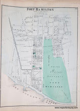 Load image into Gallery viewer, 1873 - Double-sided map of parts of Brooklyn: Portion of East New York, New York, verso Fort Hamilton and Gravesend - Antique Map
