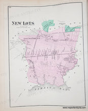 Load image into Gallery viewer, 1873 - Double-sided page with maps of parts of Brooklyn: Portion of East New York, New York, verso Canarsie and New Lots - Antique Map
