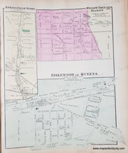 Load image into Gallery viewer, 1873 - Double-sided page: Woodhaven, New York, verso Willow Tree Station, Springfield Store, Inglewood or Queens, Freeport and Greenwich Point - Antique Map
