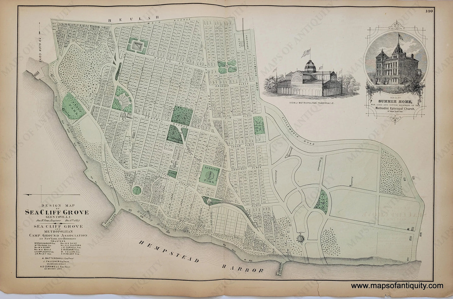 Antique-Hand-Colored-Map-Sea-Cliff-Grove-Glen-Cove-Long-Island-New-York-United-States-Northeast-1873-Beers-Maps-Of-Antiquity