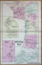 Load image into Gallery viewer, Antique-Hand-Colored-Map-South-Part-of-Oyster-Bay-Long-Island-New-York-Farmingdale-Jericho-verso-Lattingtown-Locust-Valley-Matinecock-and-Bayville-(NY)--United-States-Northeast-1873-Beers-Maps-Of-Antiquity
