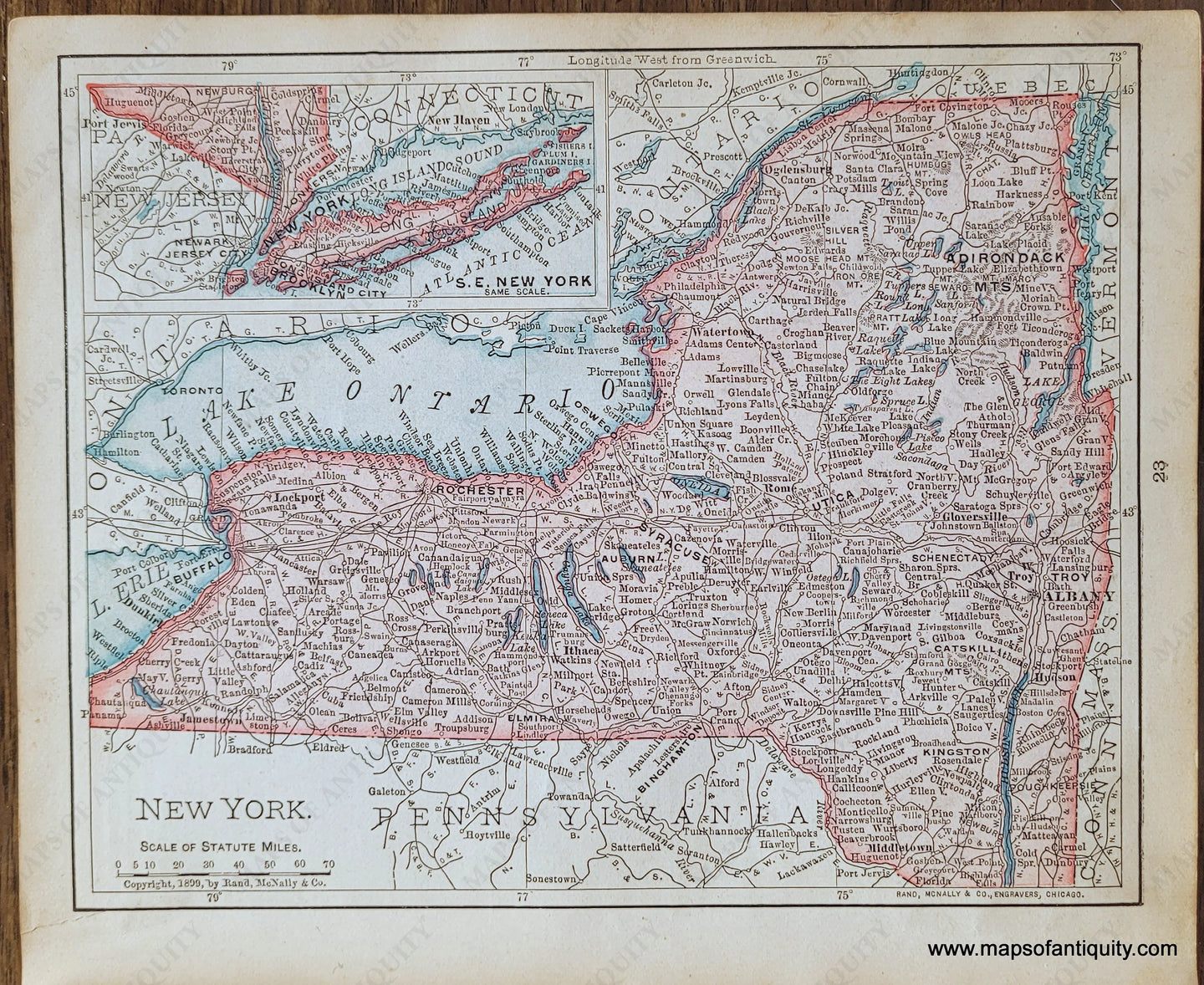 Genuine-Antique-Map-New-York-1900-Rand-McNally-Maps-Of-Antiquity