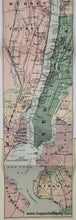 Load image into Gallery viewer, 1898 - The Hudson by Daylight Map from New York Bay to the Head of Tide Water ... also the Names of Prominent Residences, Historic Landmarks, the Old Reaches of the Hudson and Old Indian Names - Antique Map
