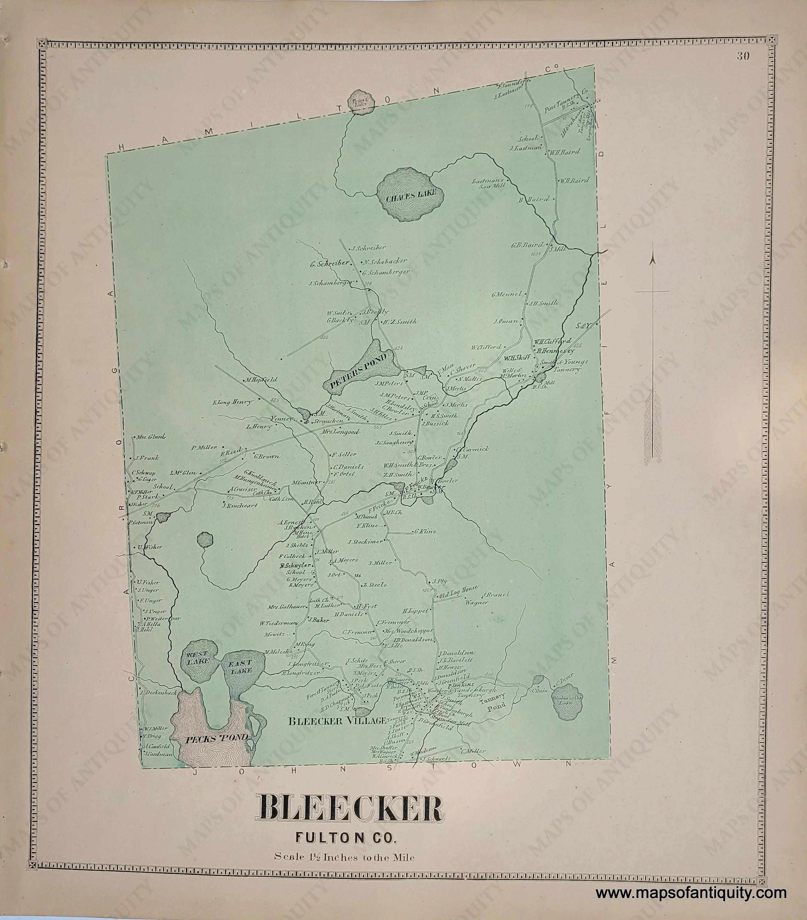 1868 Genuine Antique Map Bleecker (New York) – Maps of Antiquity