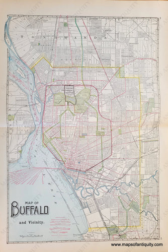 Genuine-Antique-Map-Map-of-Buffalo-and-Vicinity-1901-Cram-Maps-Of-Antiquity