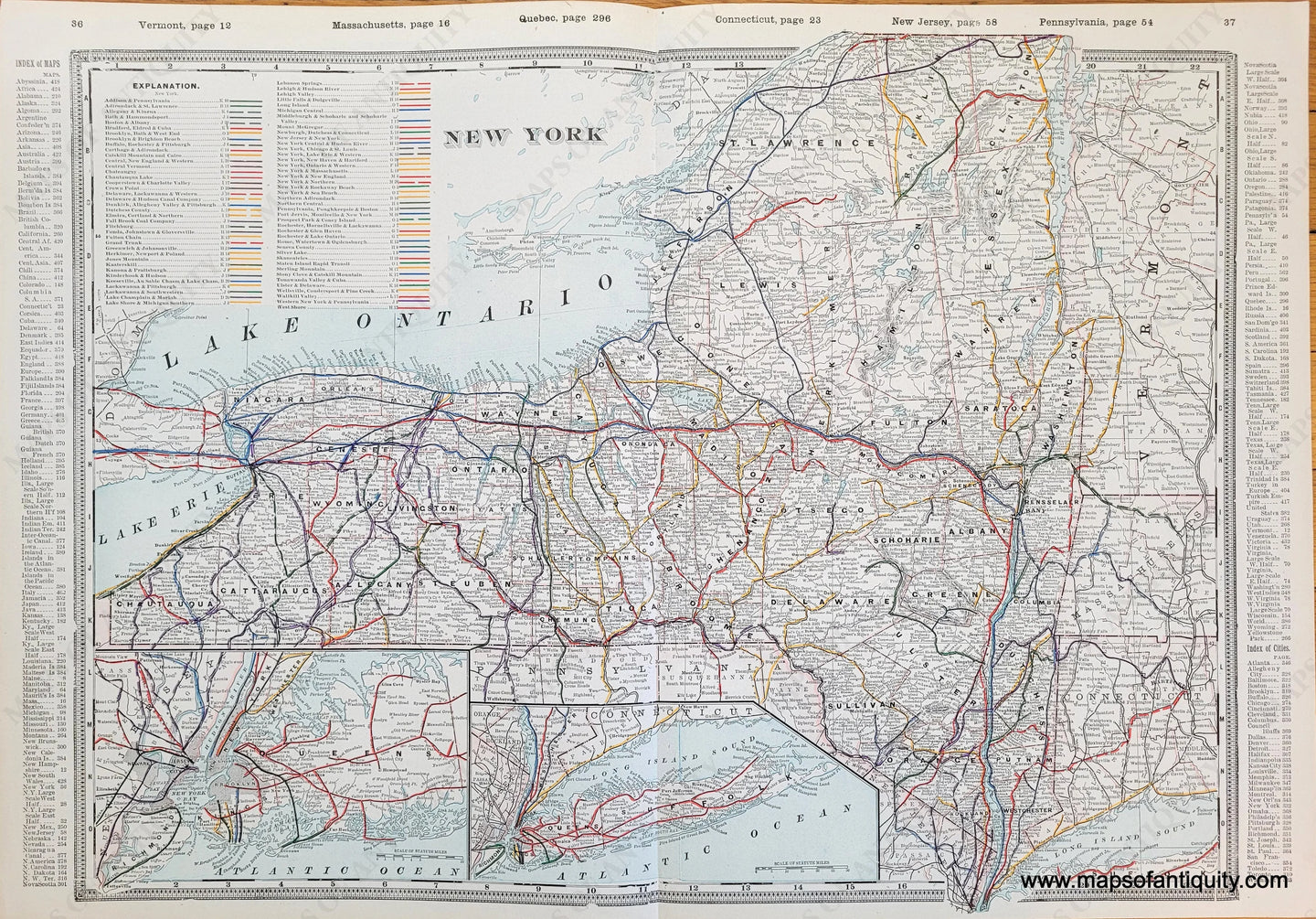 Genuine-Antique-Map-New-York-1900-circa-Cram-Grant-Maps-Of-Antiquity