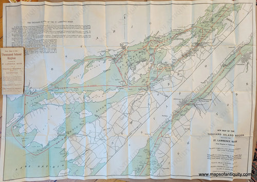 Genuine-Antique-Map-New-Map-of-the-Thousand-Island-Region-Including-the-St-Lawrence-River-from-Kingston-to-Ogdensburg-1910-Walker-Maps-Of-Antiquity