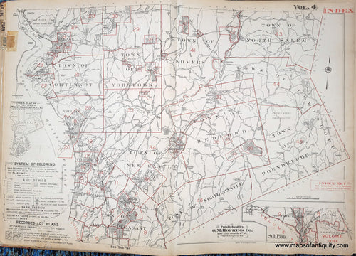 Genuine-Antique-Map-Index-map-for-Northern-Westchester-County-NY-1930-G-M-Hopkins-Co--Maps-Of-Antiquity