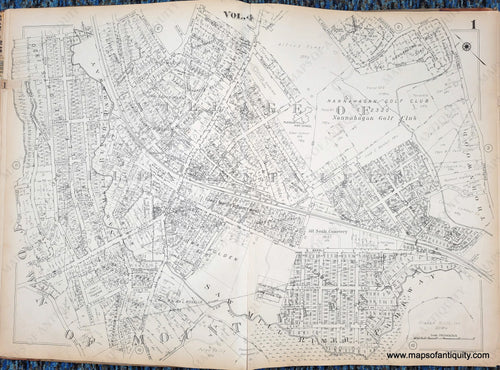 Genuine-Antique-Map-Plate-1-Village-of-Pleasantville-Town-of-Mount-Pleasant-NY-1930-G-M-Hopkins-Co--Maps-Of-Antiquity