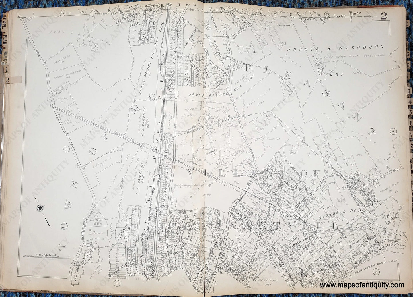 Genuine-Antique-Map-Plate-2-Village-of-Pleasantville-Town-of-Mount-Pleasant-NY-1930-G-M-Hopkins-Co--Maps-Of-Antiquity