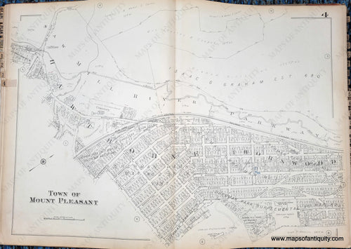 Genuine-Antique-Map-Plate-4-Town-of-Mount-Pleasant-Hawthorn-and-Thornwood-NY-1930-G-M-Hopkins-Co--Maps-Of-Antiquity