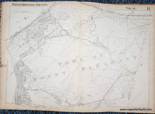 Genuine-Antique-Map-Plate-11-Town-of-Mount-Pleasant-Village-of-Briarcliff-Manor-NY-1930-G-M-Hopkins-Co--Maps-Of-Antiquity