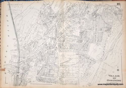 Genuine-Antique-Map-Plate-16-Village-of-Ossining-NY-1930-G-M-Hopkins-Co--Maps-Of-Antiquity