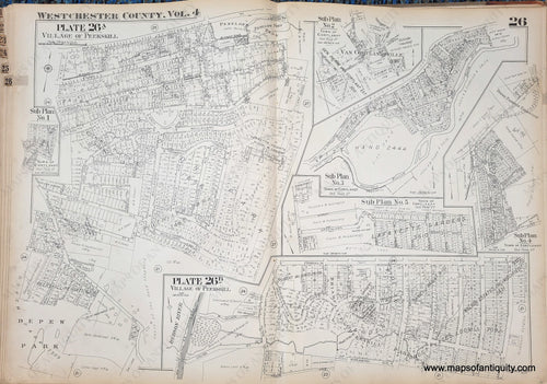 Genuine-Antique-Map-Plate-26-Village-of-Peekskill-NY-1930-G-M-Hopkins-Co--Maps-Of-Antiquity