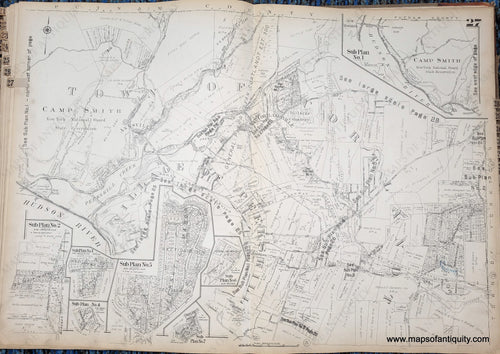 Genuine-Antique-Map-Plate-27-Town-of-Cortlandt-Village-of-Peekskill-NY-1930-G-M-Hopkins-Co--Maps-Of-Antiquity