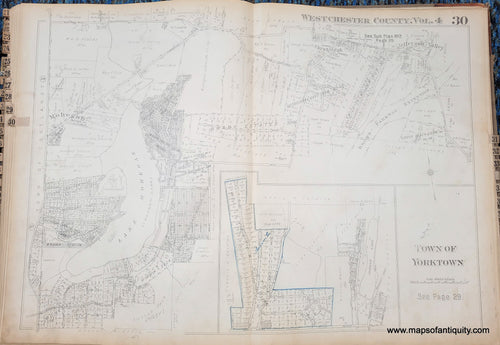 Genuine-Antique-Map-Plate-30-Town-of-Yorktown-NY-1930-G-M-Hopkins-Co--Maps-Of-Antiquity