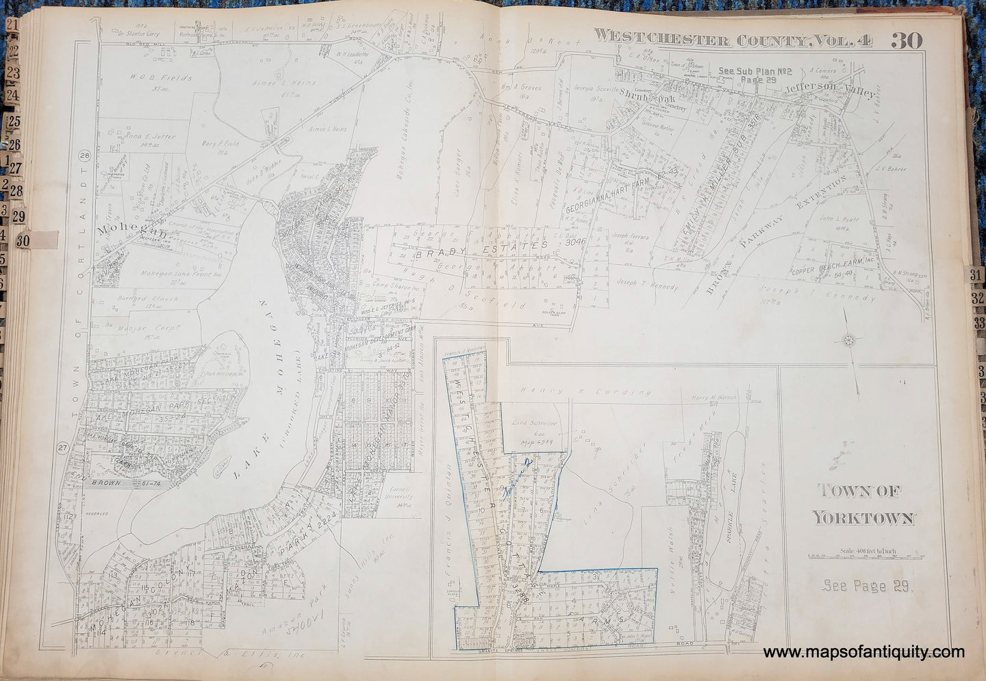 Genuine-Antique-Map-Plate-30-Town-of-Yorktown-NY-1930-G-M-Hopkins-Co--Maps-Of-Antiquity