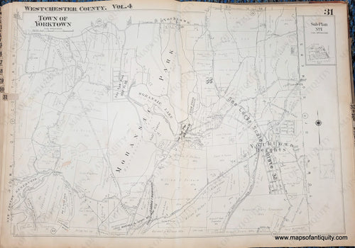 Genuine-Antique-Map-Plate-31-Town-of-Yorktown-Yorktown-Heights-NY-1930-G-M-Hopkins-Co--Maps-Of-Antiquity