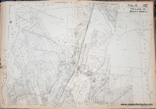 Genuine-Antique-Map-Plate-37-Village-of-Mount-Kisco-NY-1930-G-M-Hopkins-Co--Maps-Of-Antiquity