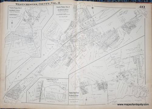 Genuine-Antique-Map-Plate-40-Bedford-Center-Bedford-Hills-Bedford-Village-NY-1930-G-M-Hopkins-Co--Maps-Of-Antiquity